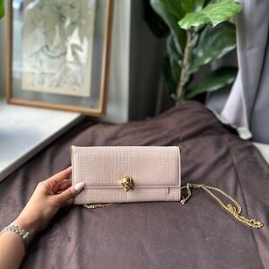 Alexander McQueen Cream Crossbody Bag with Gold Chain